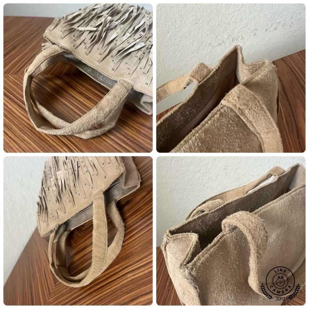 CHANEL Vintage Suede Fringe Rhinestone Mini Tote CC Logo - Picture 15 of 16